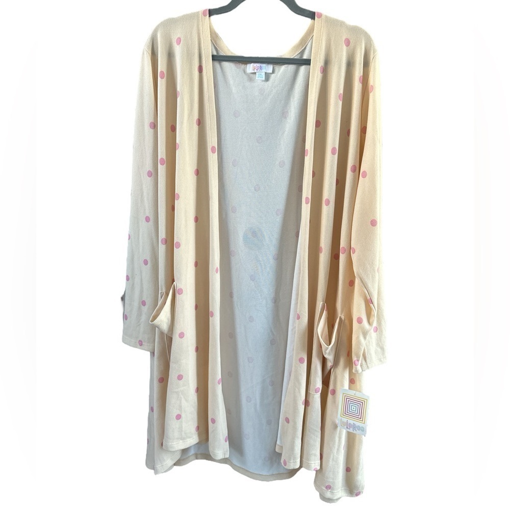 LulaRoe Caroline Polka Dot Open Cardigan Size: 2XL
